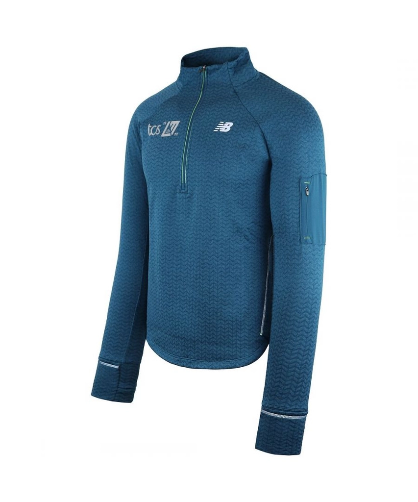 New Balance NB Heat Grid Mens Blue Sweater - Size Small